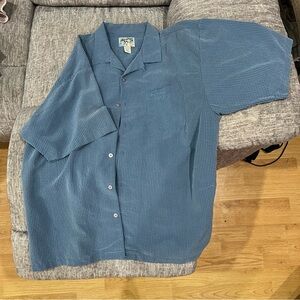 Vintage Big Dogs Shirt Men’s 2X Blue Short Sleeve Button Up Hawaiian